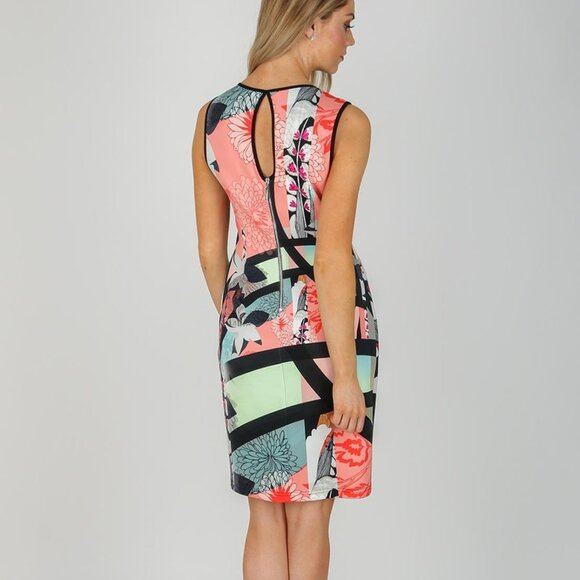 JOSEPH RIBKOFF Floral Abstract dress EUC Sz 14 MADE IN CANADA - Picture 3 of 11